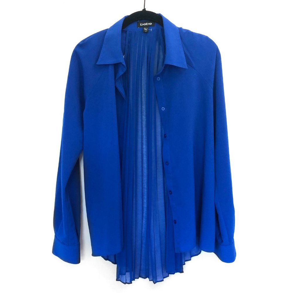Bebe Blue Blouse Top Size XS